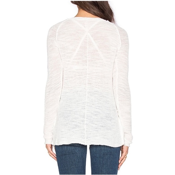 Free People Mountain Song Cream/Ivory Pullover Lightweight Half Button Sweater S - Picture 7 of 12
